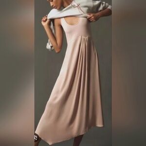 ANTHROPOLOGIE Gemini Twofer Satin Maxi Dress XS